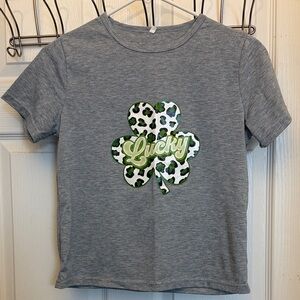 Gray Lucky Clover Kids T-Shirt